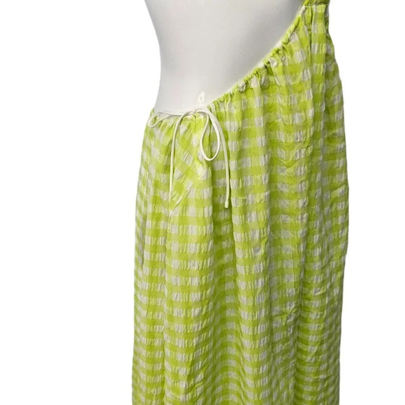 For Love & Lemons Maureen Midi Dress Size XS Gingham Tie  Side Textured - Picture 10 of 12